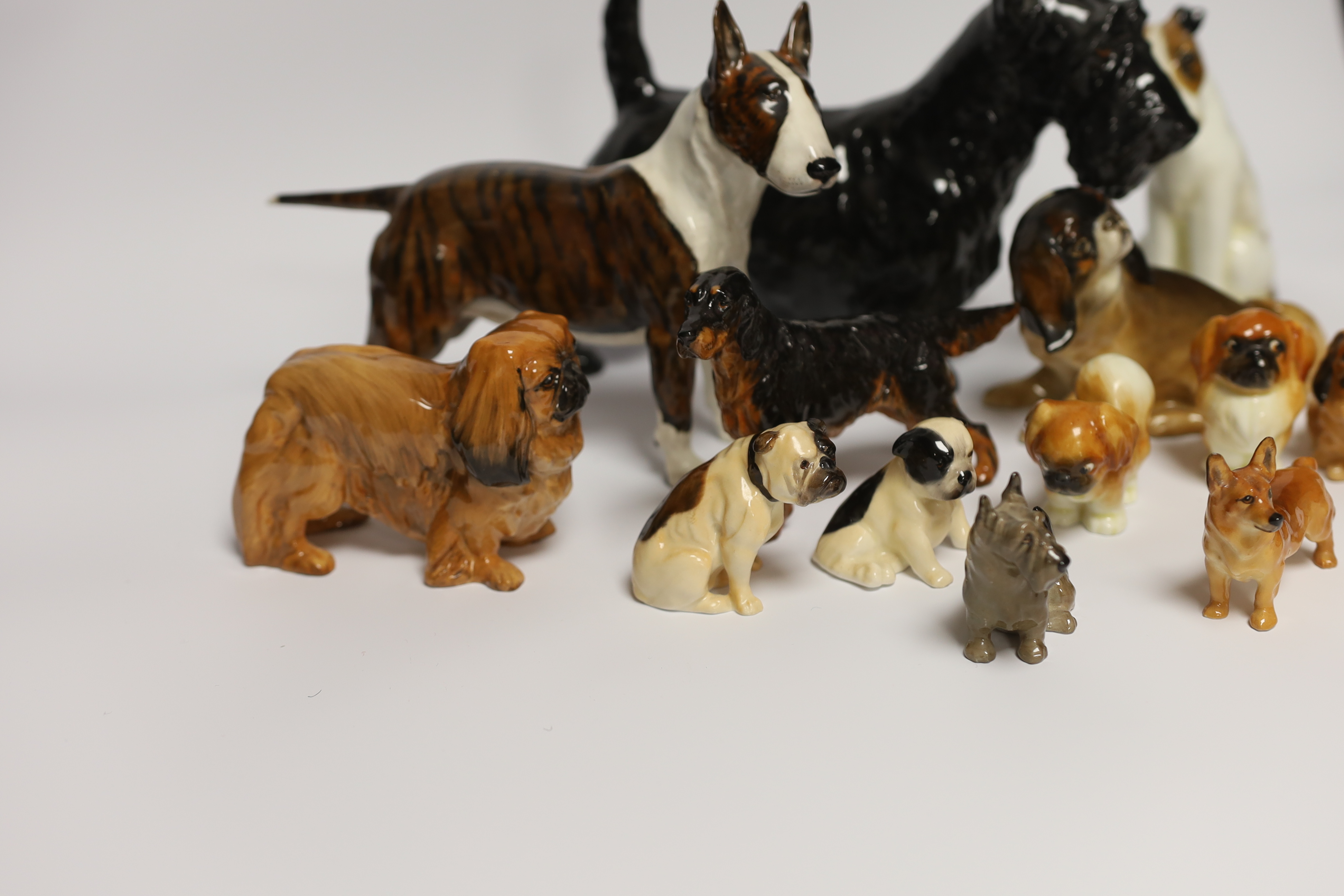 Fourteen Royal Doulton figures of dogs including Alborne Arthur